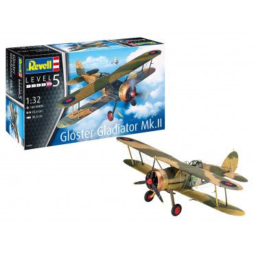 KIT PARA MONTAR REVELL AVIÃO GLOSTER GLADIATOR MK.II 1/32 140 PEÇAS REV 03846